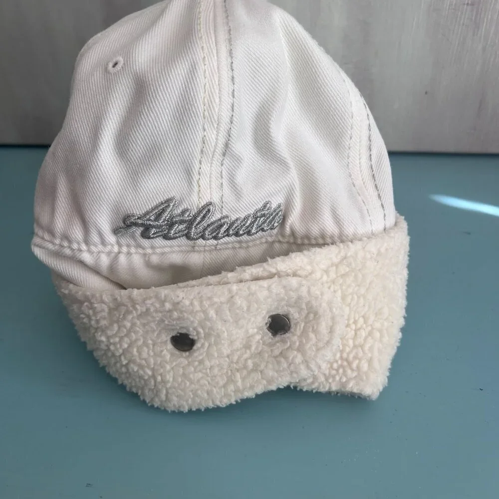 Pit Bull Atlanta Script A Fleece Lined Trapper Hat Baseball Cap Ear Flaps